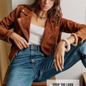 Sézane Zig Jacket Daim camel color New with tag US8